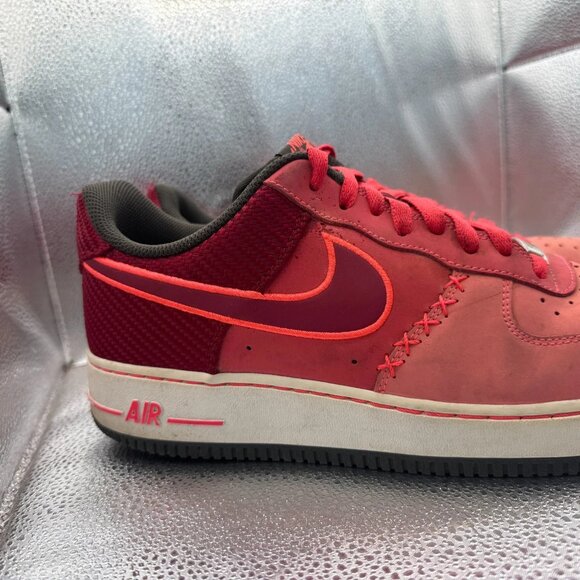 Size 12 Nike Air Force 1 Low Mens Fusion Red Lace-Up Athletic Sneaker 488298-611 - Picture 2 of 11